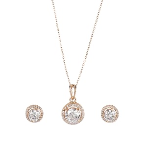 Rubans AD Zircon Traditional Pendant Necklace Set