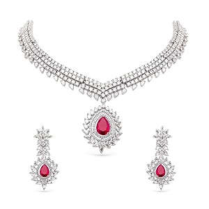 Rubans AD Zircon Traditional Statement Necklace Set