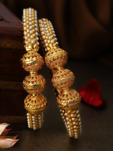 RUBANS Alloy Gold-plated Bangle Set Pack of