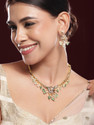 RUBANS Brass Gold-plated Gold Green Jewel Set