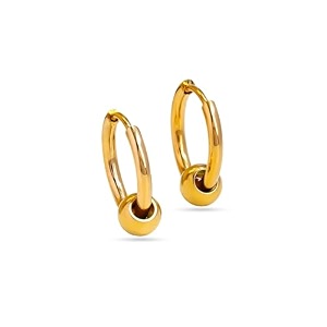 rubans demifine gold plated stainless steel hoops huggies earrings for women