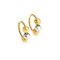 Rubans Demifine Gold Plated Two Tone Hoops Huggies Earrings For Women