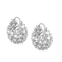Rubans Rhodium Plated Zircon Cluster Statement Hoop Earrings Women