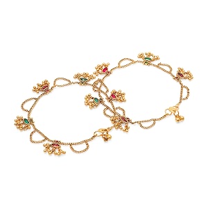 Rubans Gold Plated Charm Layered Anklet Party