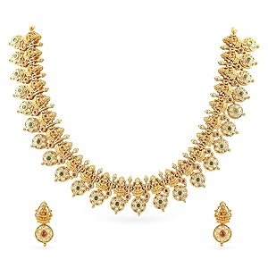 Rubans Gold Plated Festive Temple Jewellery Set