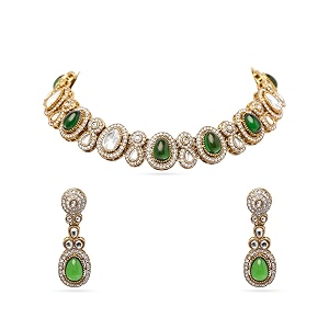 Rubans Gold Plated Kundan Traditional Statement Necklace