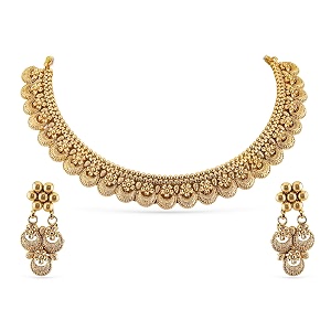 Rubans Gold Plated Royal Necklace Set for