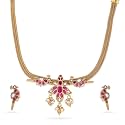 Rubans Womens 22K Gold Plated Ruby Pink