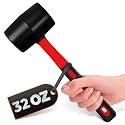 Rubber Mallet Hammer 32 Oz, Red, Soft Face Non-Marring Head