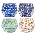 BISENKID Rubber Underpants for Potty Training Good Elastic Plastic Diaper Covers for Plastic Pants &amp; Training Underwear for Boy 2t