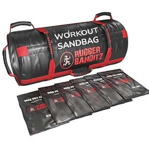 rubberbanditz workout sandbag for fitness - reinforced heavy duty 50 lb weight sand bag ideal for crossfit cross-training military conditioning and exercise