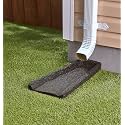 Rubberific 2 Pack Premium Rubber Downspout Splash Block, Rain Guard, Stone Textured Drain Extender (Black)