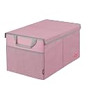 Rubbermaid Car Organizer, Collapsible Trunk Organizer, Multi-Compartment Car Storage Organization for Car Accessories, 2 Compartments With Cover, 21.65"*14.17"*12.2" - Pink