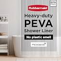 Rubbermaid Clear Shower Curtain Liner, Waterproof Heavyweight 8g PEVA Shower Liner for Bathroom, with Weighted Magnets &amp; Rustproof Charcoal Gray Grommets, Standard Size,Clear, 70"W x 72"L (Pack of 6)
