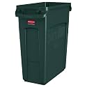 Rubbermaid Commercial Products Slim Jim Trash/Garbage Can with Venting Channels, 16-Gallon, Green, for Kitchen/Office/Workspace