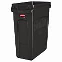 Rubbermaid Commercial Products Slim Jim Trash/Garbage Can with Venting Channels, 16-Gallon, Brown, for Kitchen/Office/Workspace