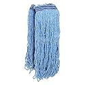 Rubbermaid Commercial Products Universal Blend Mop, 24-Ounce, Blue Headband, Heavy Duty Industrial Wet Mop for Floor Cleaning Office/School/Stadium/Lobby/Restaurant, Pack of 12