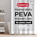 Rubbermaid White Shower Curtain Liner, Waterproof Heavyweight 8g PEVA Shower Liner for Bathroom, with Weighted Magnets and Rustproof Black Grommets, Standard Size, White, 70" W x 72" L (Pack of 6)