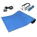 RubberStat Dual Layer ESD Compliant Workstation Rubber Table Mat Kit, Soldering, Cell Phone Repair, with Wrist Strap Set and Ground Cord - 48"x48" Royal Blue