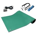 RubberStat Dual Layer ESD Compliant Workstation Rubber Table Mat Kit, Soldering, Cell Phone Repair - 24"x120" Green