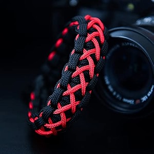 rubric braided cobra paracord hand grip wrist strap for all dslr camerabinoculars black and blue twist