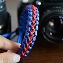 RUBRIC? Braided Cobra Paracord Hand Grip Wrist Strap for All DSLR Camera/Binoculars (Blue and Orange Twist)