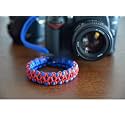 RUBRIC? Braided Herringbone Paracord Hand Grip Wrist Strap for All DSLR Camera/Binoculars (Blue and Orange HB)