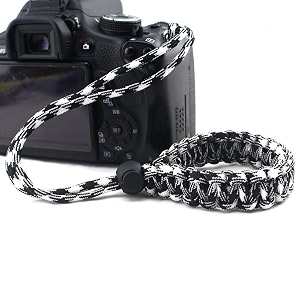 rubric braided millipede paracord hand grip wrist strap for all dslr camerabinoculars black and white