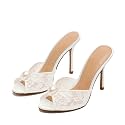 ZJGZF Ruched Kitten Heels for Women 3 Inch Pointed High Heels Sandals Peep Open Toe Slip on Stiletto Pumps Sexy Dressy Mules