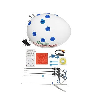rudra surgicals laparoscopic training kit full body endo trainer box with 5 instruments surgical simulation practice trainer for suturing and laparoscopy training