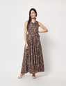Rudraaksha Women A-line Multicolor MaxiFull Length Dress