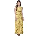 Rudraaksha Womens Printed Maxi Dress Sleeveless Fit