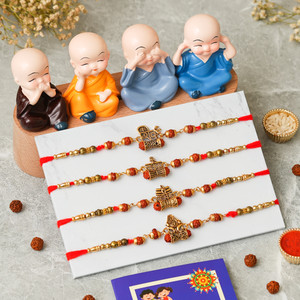 Rudraksh 4 Monk Buddha With Beautiful 4