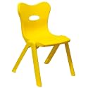 Plastic Kids Chair || Strong &amp; Durable Chair for Kids || Virgin Material Kids Chairs for 2 to 5 Years || Portable Kids Chair for 1 Year+ || Chairs for Kids Sustain Upto 100 kg (Yellow - Heart)