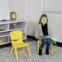 Plastic Kids Chair || Strong & Durable Chair for Kids || Virgin Material Kids Chairs for 2 to 5 Years || Portable Kids Chair for 1 Year+ || Chairs for Kids Sustain Upto 100 kg (Cadmium Yellow)