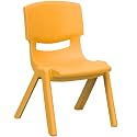 Plastic Kids Chair || Strong &amp; Durable Chair for Kids || Virgin Material Kids Chairs for 2 to 5 Years || Portable Kids Chair for 1 Year+ || Chairs for Kids Sustain Upto 100 kg (Orange)