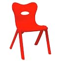 Plastic Kids Chair || Strong &amp; Durable Chair for Kids || Virgin Material Kids Chairs for 2 to 5 Years || Portable Kids Chair for 1 Year+ || Chairs for Kids Sustain Upto 100 kg (Red - Heart)