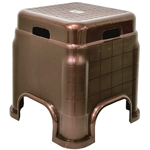 plastic stool for sitting for adults  virgin material bath stools for bathroom  non slip bathroom stool for bathing  small stools for living room pack of 1 brown