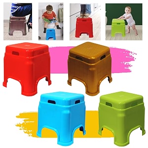 plastic stool for sitting for adults  virgin material bath stools for bathroom  non slip bathroom stool for bathing  small stools for living room pack of 4 redbluegreengold