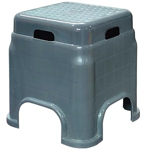 plastic stool for sitting for adults  virgin material bath stools for bathroom  non slip bathroom stool for bathing  small stools for living room pack of 1 grey
