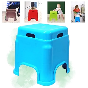 plastic stool for sitting for adults  virgin material bath stools for bathroom  non slip bathroom stool for bathing  small stools for living room pack of 1 blue