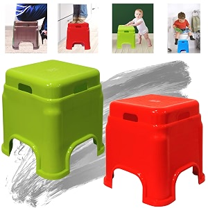 plastic stool for sitting for adults  virgin material bath stools for bathroom  non slip bathroom stool for bathing  small stools for living room pack of 2 redgreen