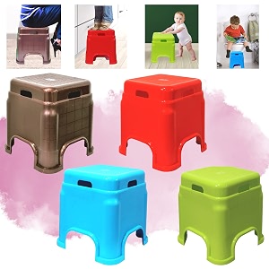 plastic stool for sitting for adults  virgin material bath stools for bathroom  non slip bathroom stool for bathing  small stools for living room pack of 4 redbluegreenbrown