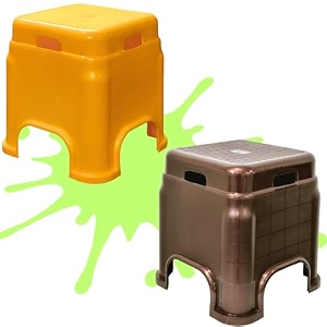 plastic stool for sitting for adults  virgin material bath stools for bathroom  non slip bathroom stool for bathing  small stools for living room pack of 2 yellowbrown