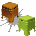 Plastic Stool for Sitting for Adults || Virgin Material Bath stools for Bathroom || Non Slip Bathroom Stool for Bathing || Small stools for Living Room (Pack of 2, Green/Gold)