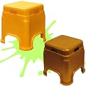 Plastic Stool for Sitting for Adults || Virgin Material Bath stools for Bathroom || Non Slip Bathroom Stool for Bathing || Small stools for Living Room (Pack of 2, Yellow/Gold)