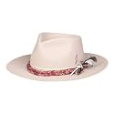 RUEDIGER Vintage Wide Brim Fedora Hats 100% Wool Stiff Felt Hat Rancher Hat with Lightning Logo Handmade Distressed/Burned