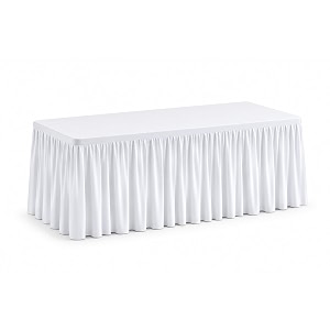Ruffle Table Cover White Microfiber 48x39 Inch