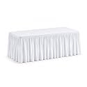 Ruffle Table Cover White Microfiber 48x39 Inch