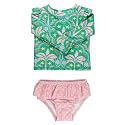 RuffleButts Baby Girls Modern Skirted Rash Guard Bikini - UPF 50+ Sun Protection Swimsuit